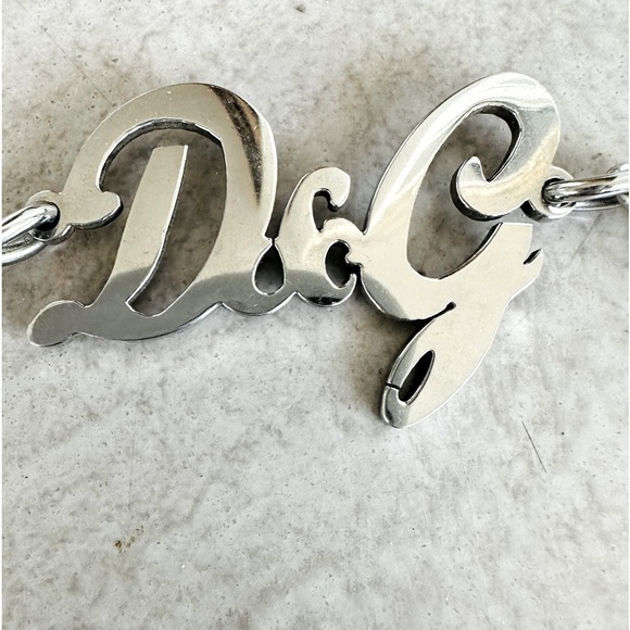 Dolce & Gabbana authentic Logo LOVE charm chain necklace vintage 00s silver tone - Picture 8 of 14